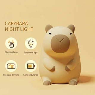 Cute Cartoon Capybara Silicone USB Rechargeable LED Night Light Blue Light by The Kawaii Shoppu | The Kawaii Shoppu