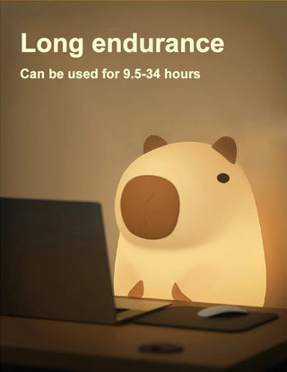Cute Cartoon Capybara Silicone USB Rechargeable LED Night Light Blue Light by The Kawaii Shoppu | The Kawaii Shoppu