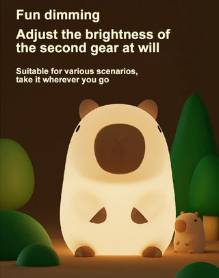 Cute Cartoon Capybara Silicone USB Rechargeable LED Night Light Blue Light by The Kawaii Shoppu | The Kawaii Shoppu