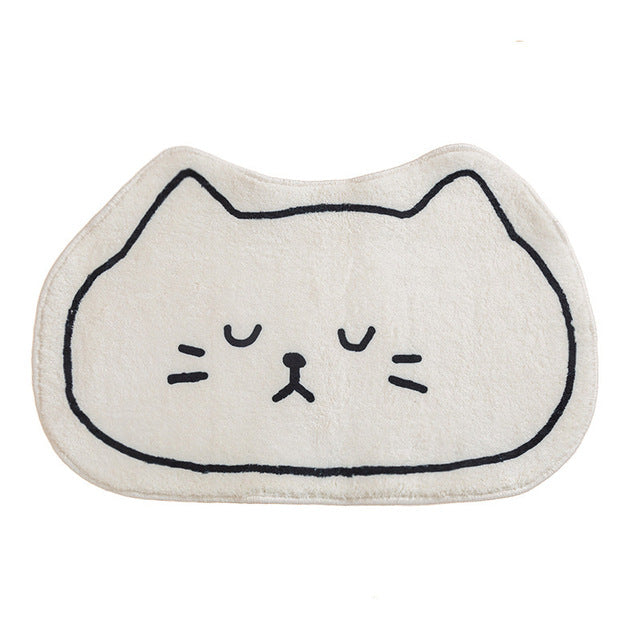 Cute Cartoon Cat Shaped White Carpet Mat 800MMx1200MM F Home & Kitchen by The Kawaii Shoppu | The Kawaii Shoppu