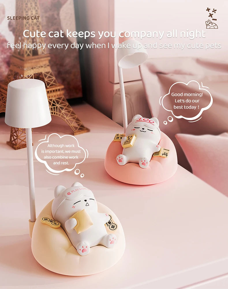 Cute Cat Bedside Night Light Light by The Kawaii Shoppu | The Kawaii Shoppu