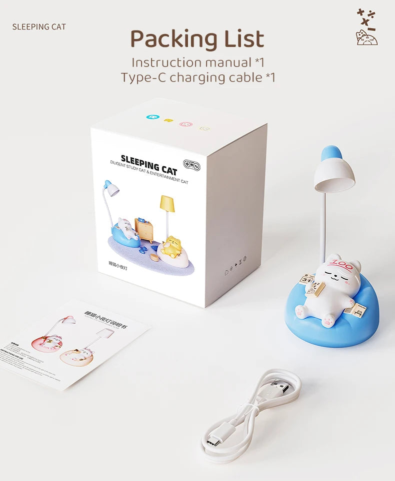 Cute Cat Bedside Night Light Light by The Kawaii Shoppu | The Kawaii Shoppu