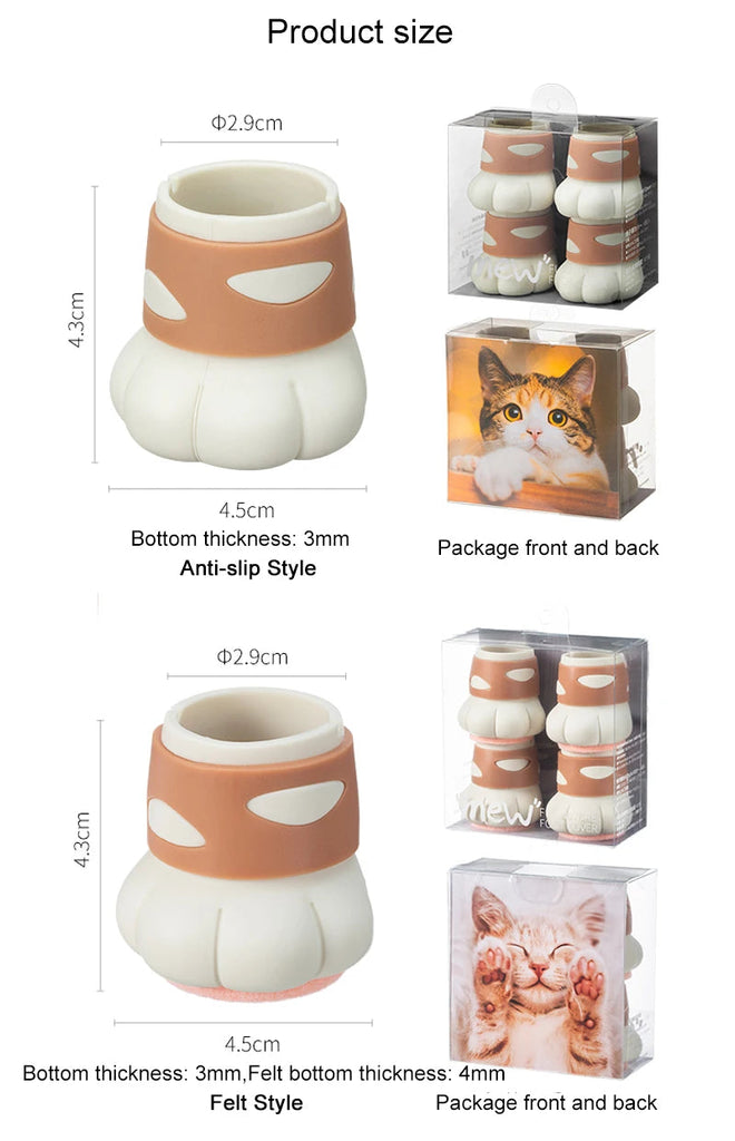 Cute Cat Paw Silicone Rubber Chair Leg Feet Cap Covers Home & Kitchen by The Kawaii Shoppu | The Kawaii Shoppu