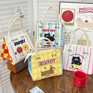 Cute Cat Thermal Lunch Bag – Kawaii Bento Tote