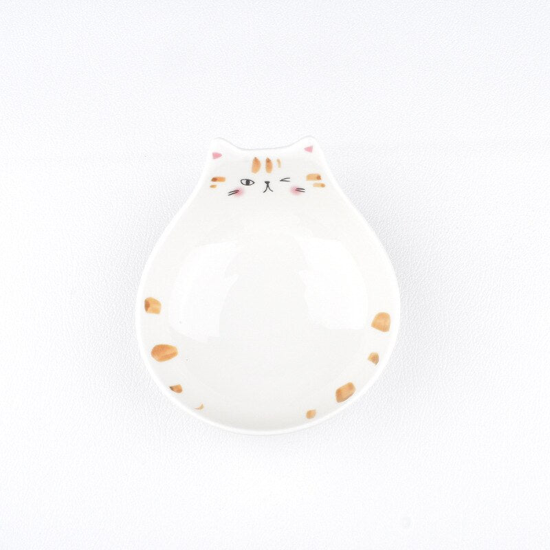 Cute Ceramic Cat Face Rice Bowl 1Pcs sauce dish C Home & Kitchen by The Kawaii Shoppu | The Kawaii Shoppu