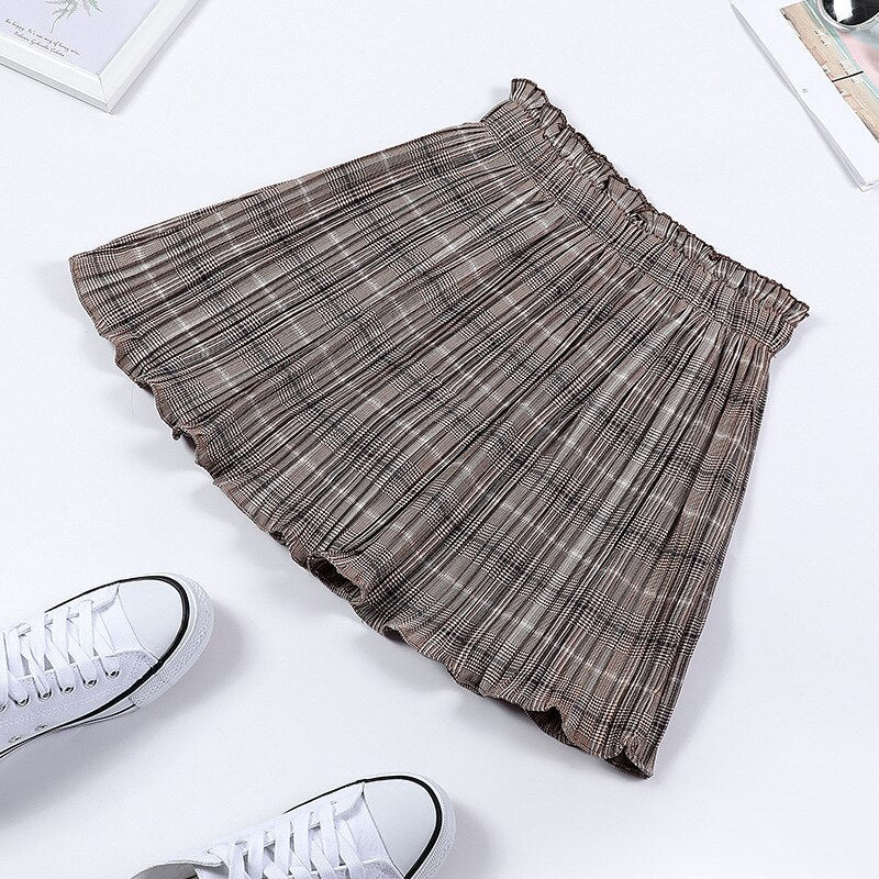 Cute Flow Summer Plaid Kawaii Mini Skirt 1720-JT3 One size Clothing and Accessories by The Kawaii Shoppu | The Kawaii Shoppu