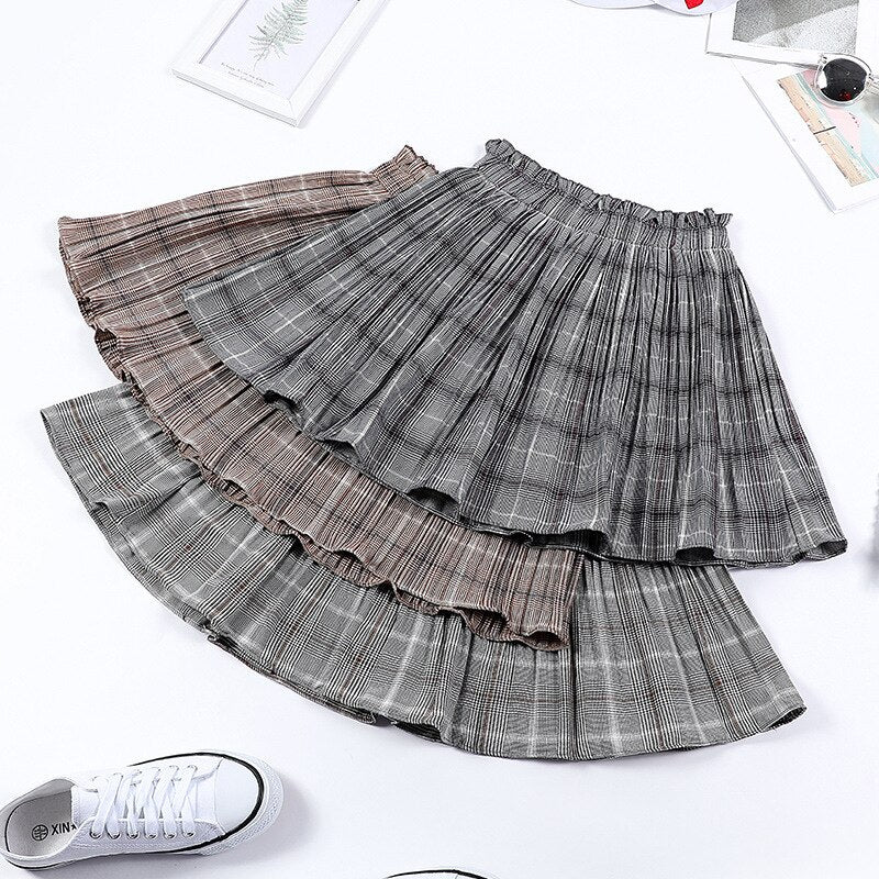 Cute Flow Summer Plaid Kawaii Mini Skirt One size Clothing and Accessories by The Kawaii Shoppu | The Kawaii Shoppu