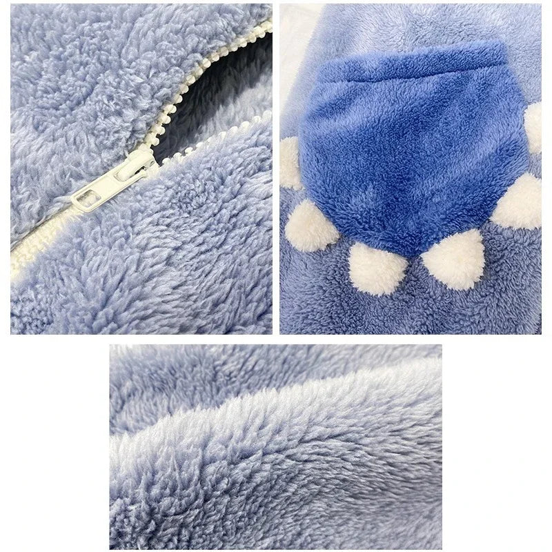 Cute Fluffy Kawaii Shark Hooded Onesie with Tail Blue Clothing and Accessories by The Kawaii Shoppu | The Kawaii Shoppu