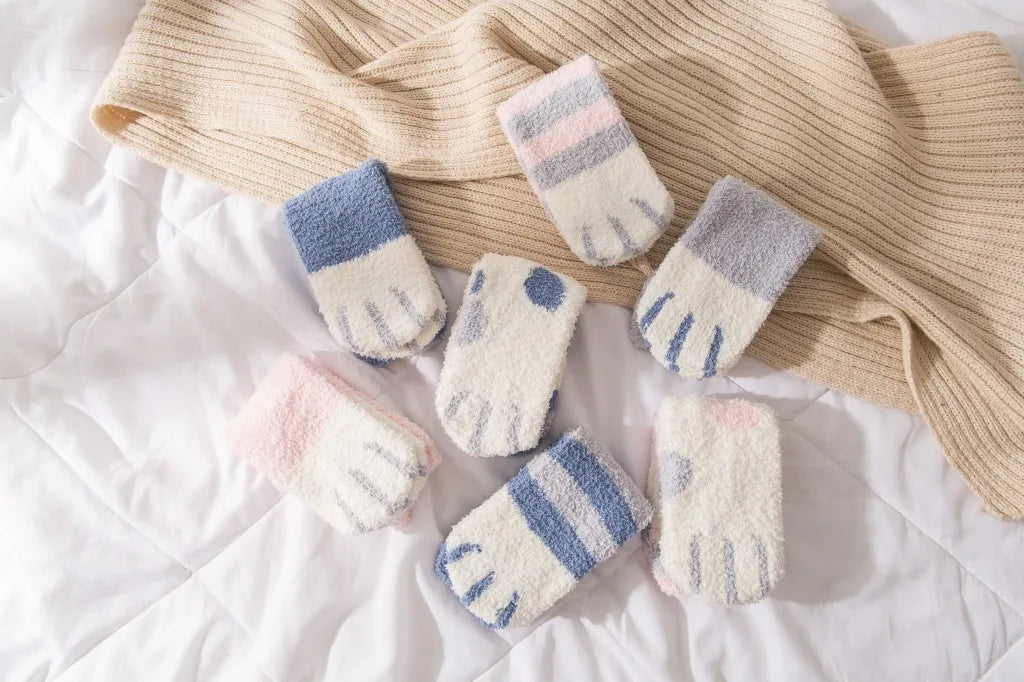 Cute Fluffy Pastel Cat Paw House Thick Socks 1 pair EUR 35-42 Clothing and Accessories by The Kawaii Shoppu | The Kawaii Shoppu