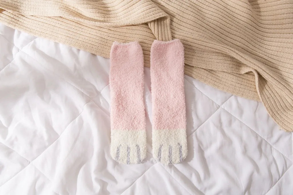 Cute Fluffy Pastel Cat Paw House Thick Socks 1 pair EUR 35-42 Clothing and Accessories by The Kawaii Shoppu | The Kawaii Shoppu