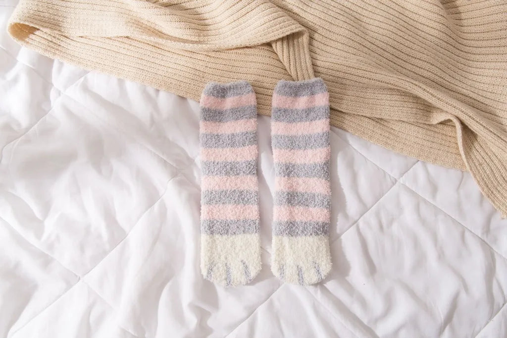 Cute Fluffy Pastel Cat Paw House Thick Socks 1 pair EUR 35-42 Clothing and Accessories by The Kawaii Shoppu | The Kawaii Shoppu