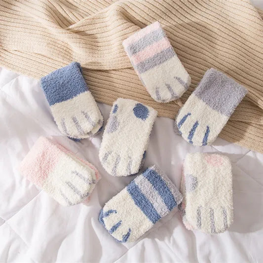 Cute Fluffy Pastel Cat Paw House Thick Socks 1 pair EUR 35-42 Clothing and Accessories by The Kawaii Shoppu | The Kawaii Shoppu