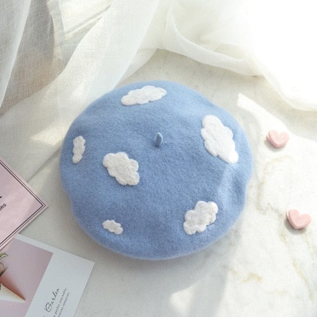 Cute Kawaii Clouds Beret Fashion The Kawaii Shoppu