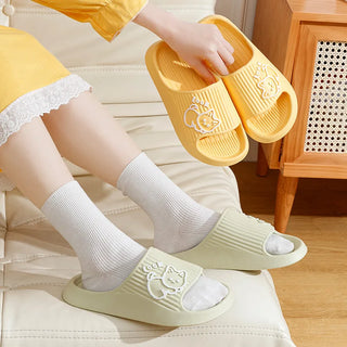 Cute Kitten Women's Summer Slippers – Soft Indoor Cloud Slides