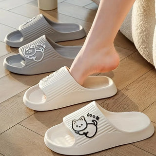 Cute Kitten Women's Summer Slippers – Soft Indoor Cloud Slides