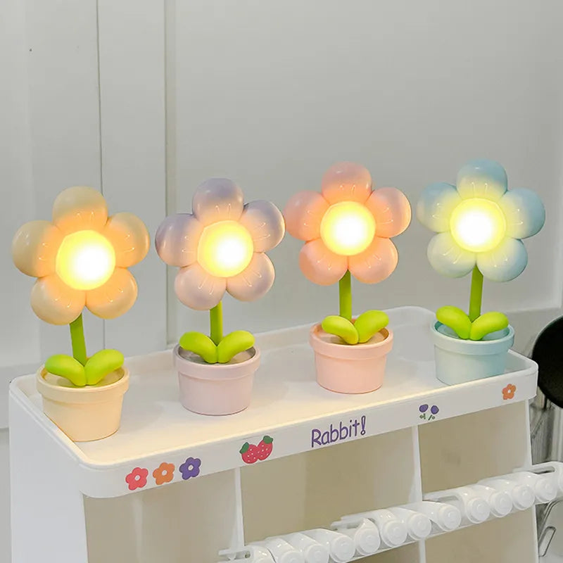 Cute Mini LED Daisy Flower Table Lamp Bedside Night Light Light by The Kawaii Shoppu | The Kawaii Shoppu