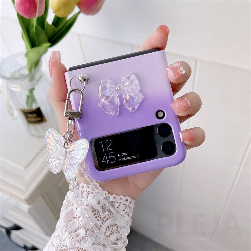 Cute Pastel Butterfly Bracelet Phone Case Samsung Galaxy Z Flip 3 For Z Flip 3 Phone Cases & Covers The Kawaii Shoppu