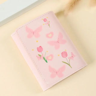 Cute Pink Floral Bow Wallet