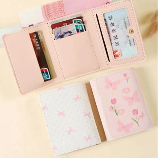 Cute Pink Floral Bow Wallet