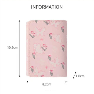 Cute Pink Floral Bow Wallet