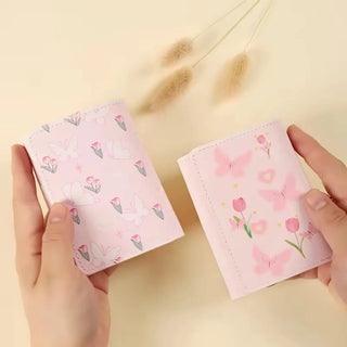 Cute Pink Floral Bow Wallet