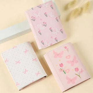 Cute Pink Floral Bow Wallet