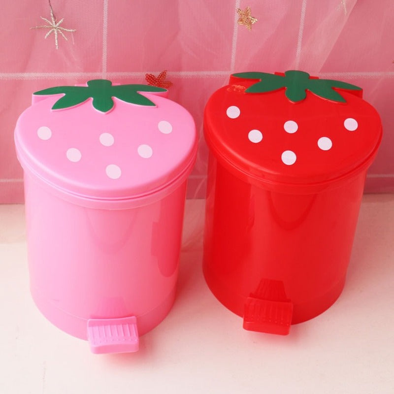 Cute Pink Red Strawberry Waste Bin Home & Kitchen by The Kawaii Shoppu | The Kawaii Shoppu