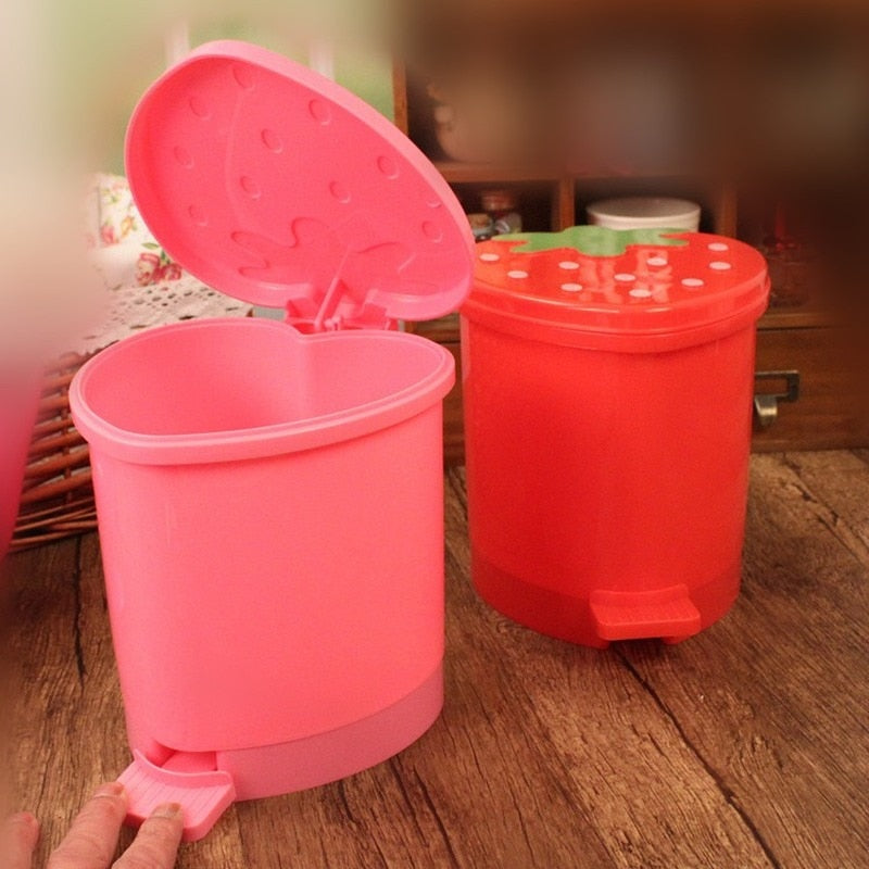 Cute Pink Red Strawberry Waste Bin Home & Kitchen by The Kawaii Shoppu | The Kawaii Shoppu