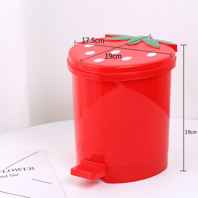 Cute Pink Red Strawberry Waste Bin Large Red Home & Kitchen by The Kawaii Shoppu | The Kawaii Shoppu