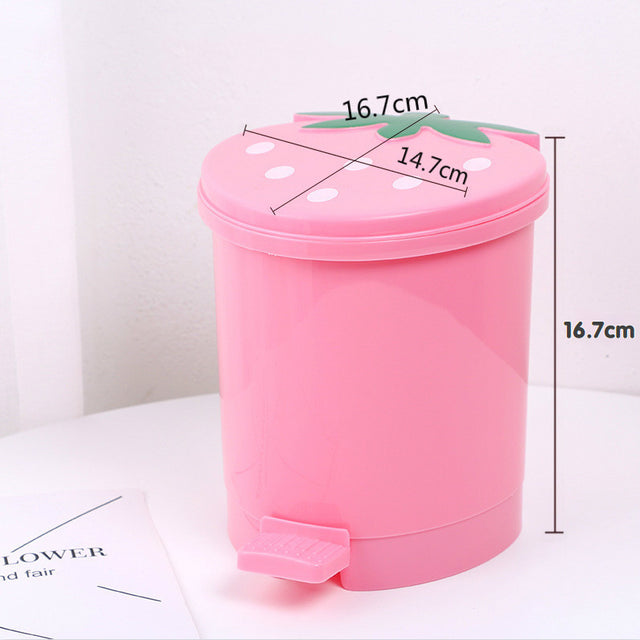 Cute Pink Red Strawberry Waste Bin Medium Pink Home & Kitchen by The Kawaii Shoppu | The Kawaii Shoppu