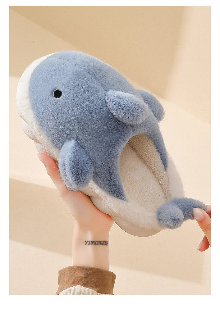 Cute Shark Fluffy Chunky Plushie Slippers by The Kawaii Shoppu | The Kawaii Shoppu