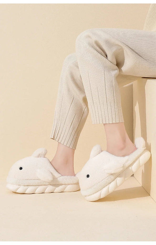 Cute Shark Fluffy Chunky Plushie Slippers by The Kawaii Shoppu | The Kawaii Shoppu