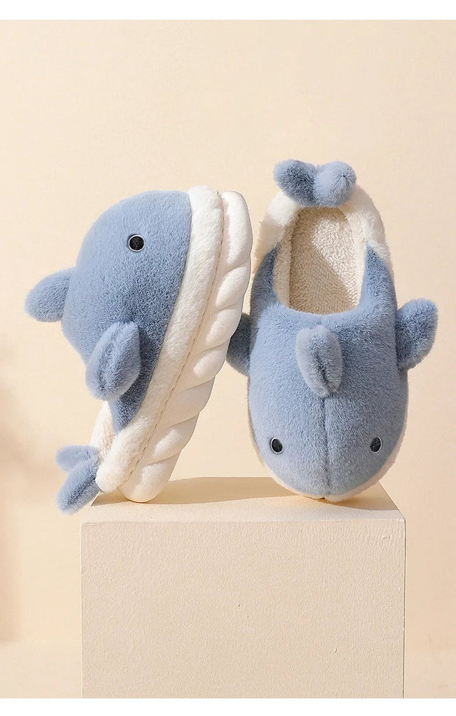 Cute Shark Fluffy Chunky Plushie Slippers by The Kawaii Shoppu | The Kawaii Shoppu