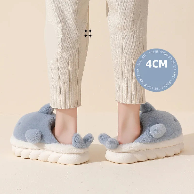 Cute Shark Fluffy Chunky Plushie Slippers by The Kawaii Shoppu | The Kawaii Shoppu