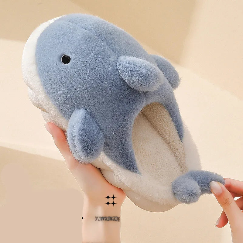 Cute Shark Fluffy Chunky Plushie Slippers by The Kawaii Shoppu | The Kawaii Shoppu