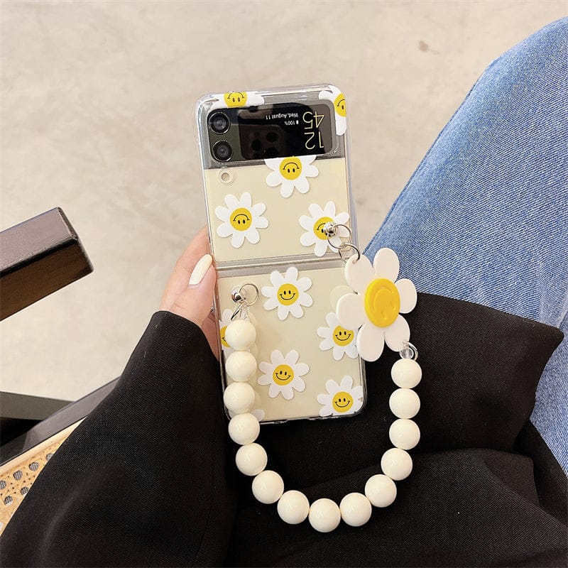 Cute Smile Sunflower Bracelet Phone Case Samsung Galaxy Z Flip 3 For Z Flip 3 Phone Cases & Covers The Kawaii Shoppu