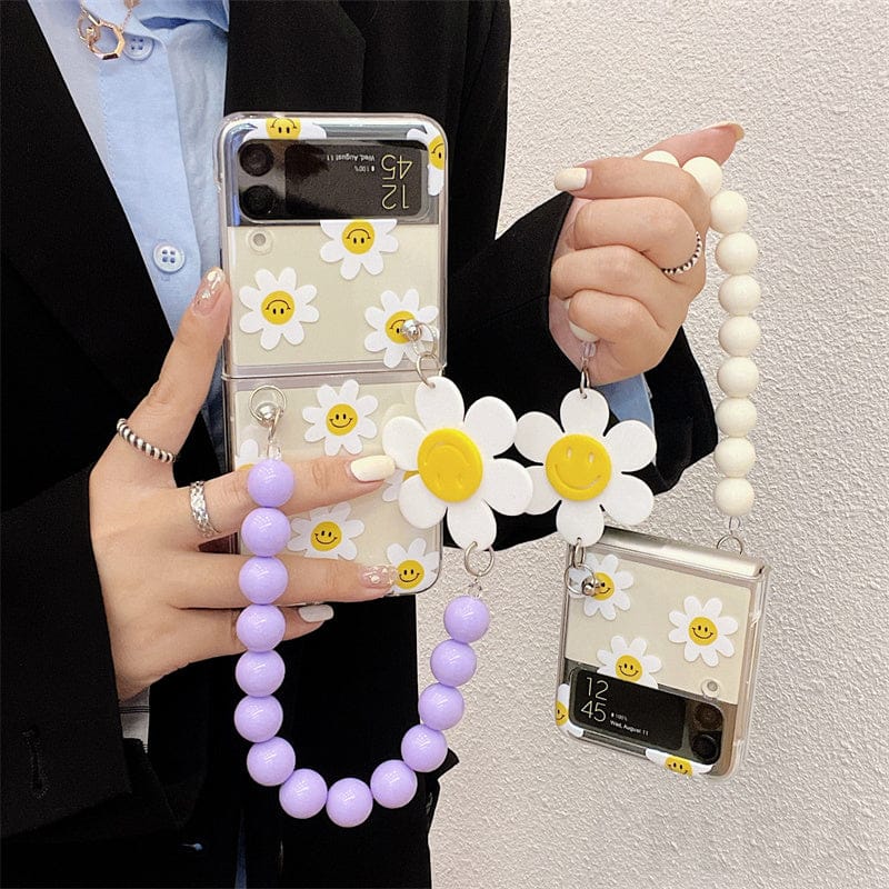 Cute Smile Sunflower Bracelet Phone Case Samsung Galaxy Z Flip 3 For Z Flip 3 Phone Cases & Covers The Kawaii Shoppu