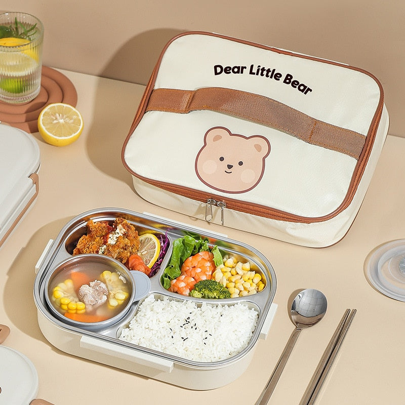 Dear Bear 304 Stainless Steel Bento Lunch Box Home & Kitchen by The Kawaii Shoppu | The Kawaii Shoppu