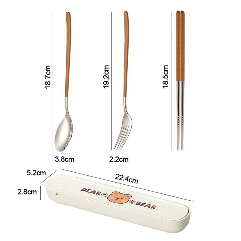 Dear Bear Portable Travel Chopsticks Spoon Set Home & Kitchen by The Kawaii Shoppu | The Kawaii Shoppu