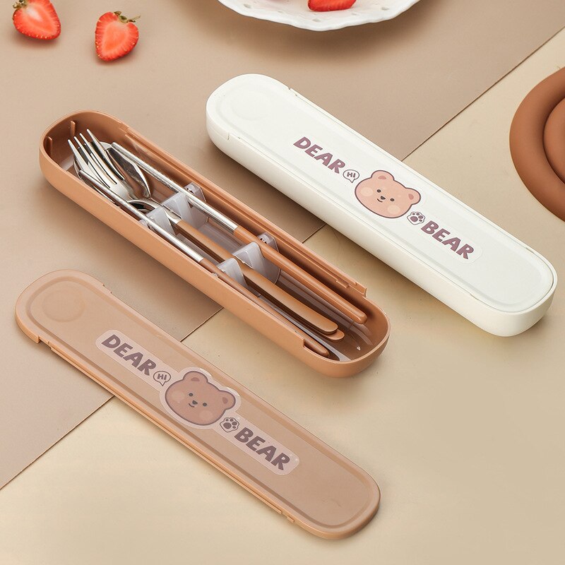 Dear Bear Portable Travel Chopsticks Spoon Set Home & Kitchen by The Kawaii Shoppu | The Kawaii Shoppu