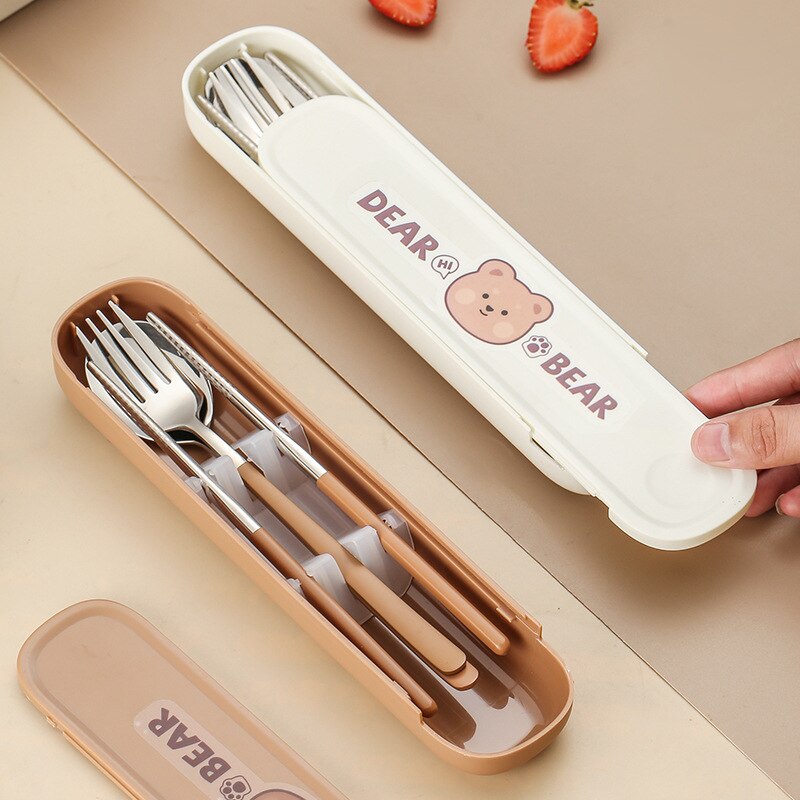 Dear Bear Portable Travel Chopsticks Spoon Set Home & Kitchen by The Kawaii Shoppu | The Kawaii Shoppu