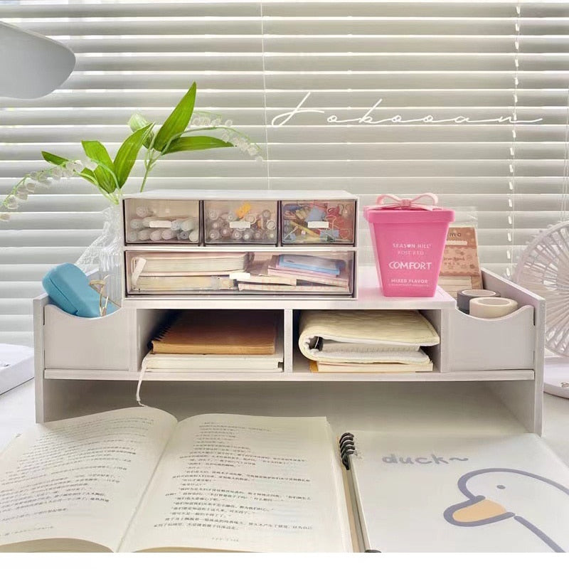 Double Layer Computer Desktop Monitor Stand Desk Storage Home & Garden by The Kawaii Shoppu | The Kawaii Shoppu