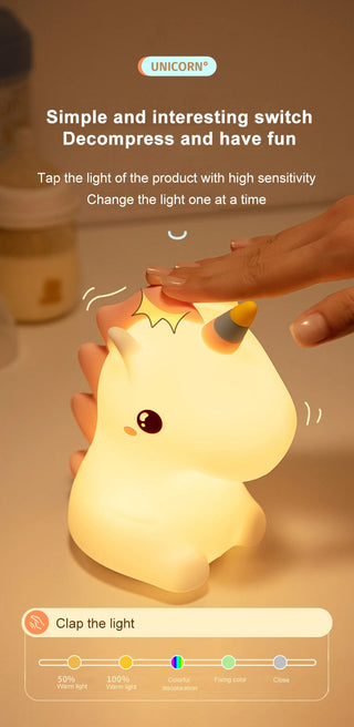 Dream Shadow Unicorn Cute LED Bedside Lamp Night Light Light by The Kawaii Shoppu | The Kawaii Shoppu