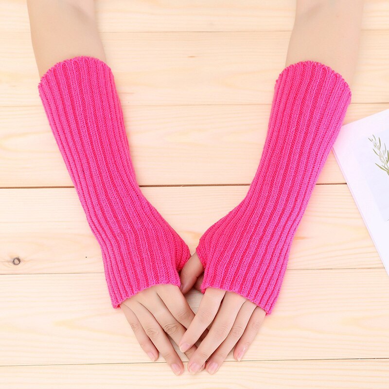 E-girl Knitted Fingerless Thumb Hole Wrist Warmers Watermelon red length-30cm Clothing and Accessories by The Kawaii Shoppu | The Kawaii Shoppu