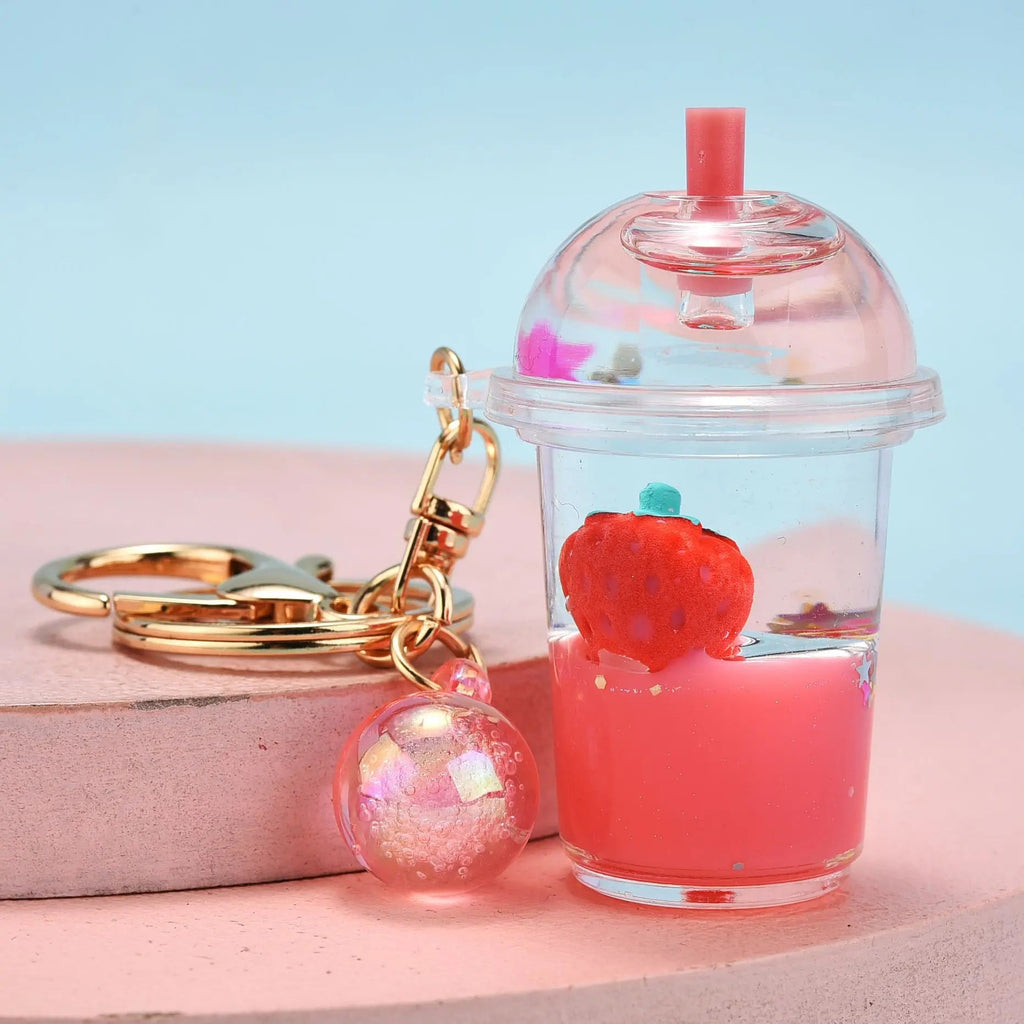 Floating Strawberry Glitter Quicksand Keychain – The Kawaii Shoppu