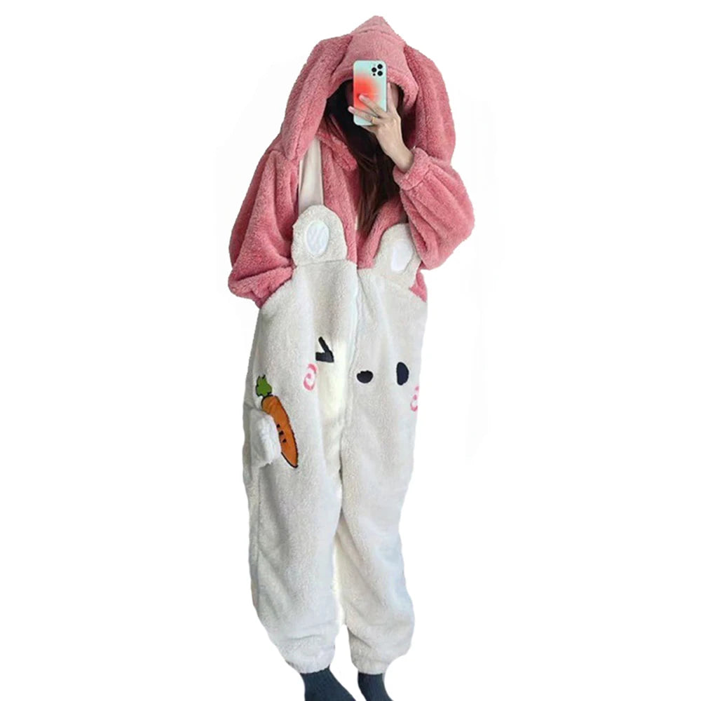 Fluffy Bunny Cozy Winter Onesie The Kawaii Shoppu
