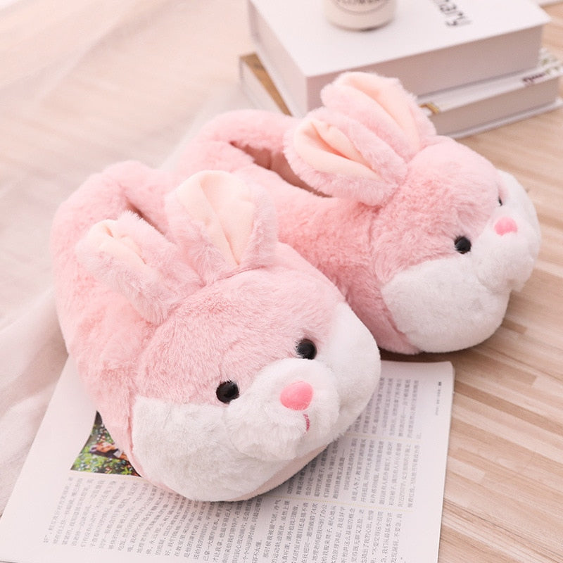 Fluffy Bunny Plush Slippers Shoe by The Kawaii Shoppu | The Kawaii Shoppu