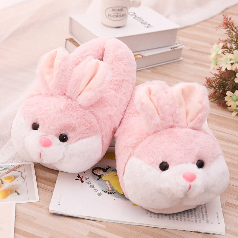 Fluffy Bunny Plush Slippers Shoe by The Kawaii Shoppu | The Kawaii Shoppu