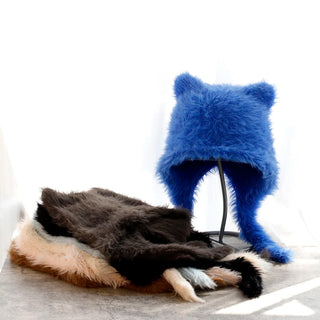 Fluffy Cat Ear Winter Hat – Faux Fur Warm Beanie