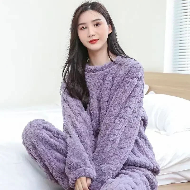 Fluffy warm pajamas hotsell